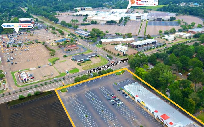 Pictures of Retail property located at 1187 E County Line Rd, Jackson, MS 39211 for lease - image #1