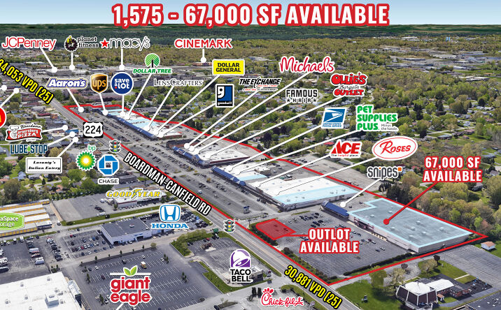 Pictures of Retail property located at 407 Boardman-Canfield Rd, Youngstown, OH 44512 for lease - image #1