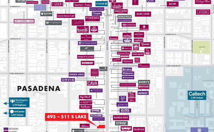 Pictures of Retail property located at 511 S Lake Ave, Pasadena, CA 91101 for lease - image #1