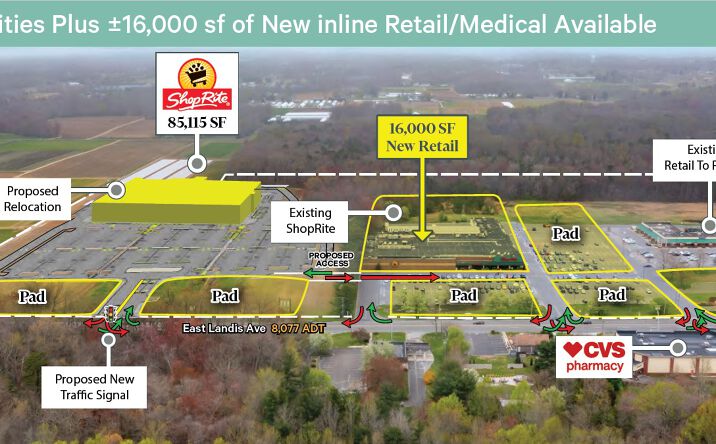 Pictures of Retail, Office, Restaurant property located at 3600 E Landis Ave, Vineland, NJ 08361 for lease - image #1