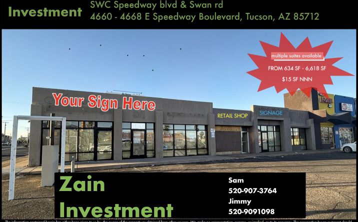Pictures of Retail property located at 4664 E Speedway Blvd, Tucson, AZ 85712 for lease - image #1
