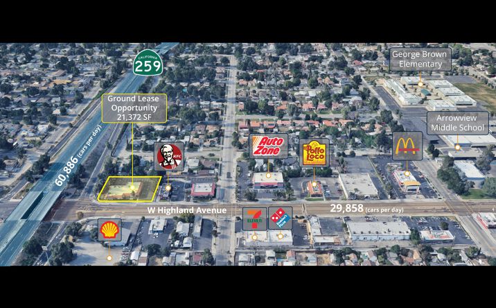 Pictures of Land, Retail property located at 850 W Highland Ave, San Bernardino, CA 92405 for lease - image #1