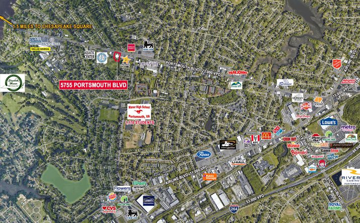 Pictures of Retail property located at 5755 Portsmouth Blvd, Portsmouth, VA 23701 for lease - image #1