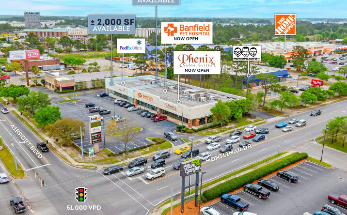 Pictures of Retail property located at 3691 Airport Blvd, Mobile, AL 36608 for lease - image #1