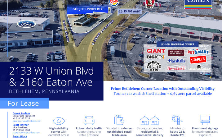 Pictures of Retail property located at 2133 W Union Blvd, Bethlehem, PA 18018 for lease - image #1