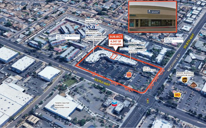 Pictures of Retail, Office property located at 1845 E Broadway Rd, Tempe, AZ 85282 for lease - image #1