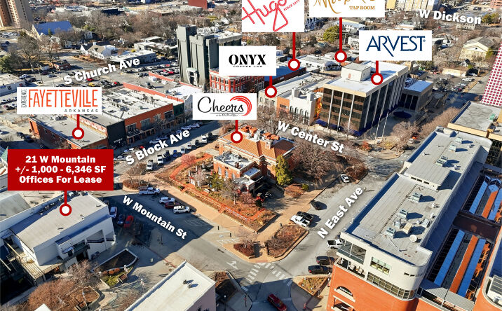 Pictures of Office, Retail property located at 21 W Mountain St, Fayetteville, AR 72701 for lease - image #1