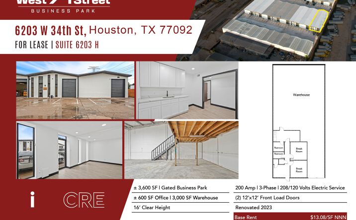 Pictures of Industrial property located at 6203 W 34th St, Houston, TX 77092 for lease - image #1