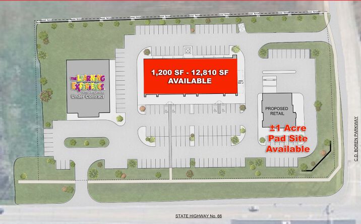 Pictures of Retail property located at NEC of CD Boren Parkway and HWY 66, Fate, TX 75087 for lease - image #1