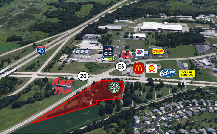 Pictures of Retail, Land property located at I-43 Prime Commercial Development, East Troy, WI 53120 for lease - image #1