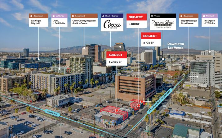 Pictures of Retail property located at 616, 618, 626, 628 S. Las Vegas Blvd, Las Vegas, NV 89101 for lease - image #1