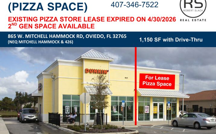 Pictures of Restaurant, Retail property located at 865 W Mitchell Hammock Rd, Oviedo, FL 32765 for lease - image #1
