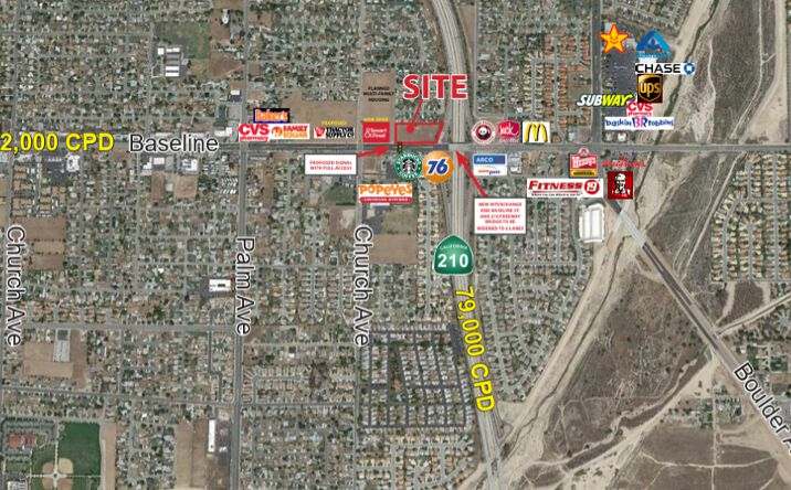 Pictures of Retail, Land property located at NEQ Baseline St. & 210 Freeway, Highland, CA 92346 for lease - image #1