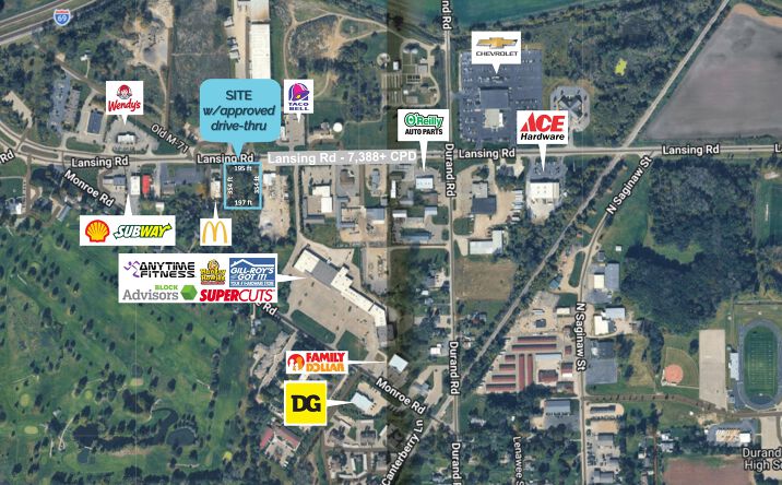 Pictures of Retail, Restaurant, Special Purpose property located at 8780 Lansing Rd, Durand, MI 48429 for lease - image #1