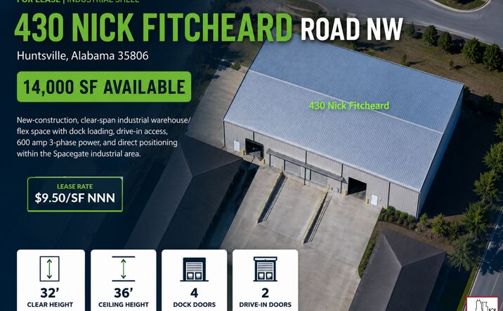 Pictures of Industrial property located at 430 Nick Fitcheard Rd NW, Huntsville, AL 35806 for lease - image #1