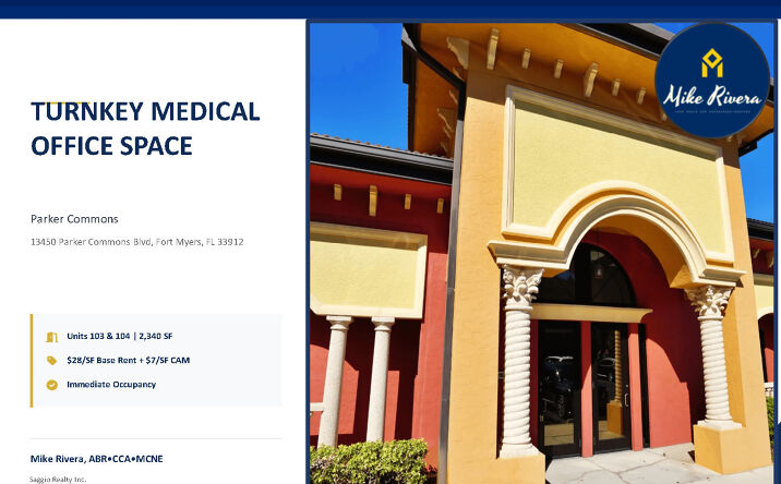 Pictures of Office property located at 13450 Parker Commons Blvd, Fort Myers, FL 33912 for lease - image #1