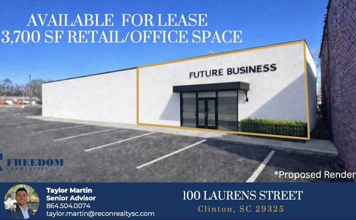 Pictures of Retail property located at 100 Laurens St, Clinton, SC 29325 for lease - image #1