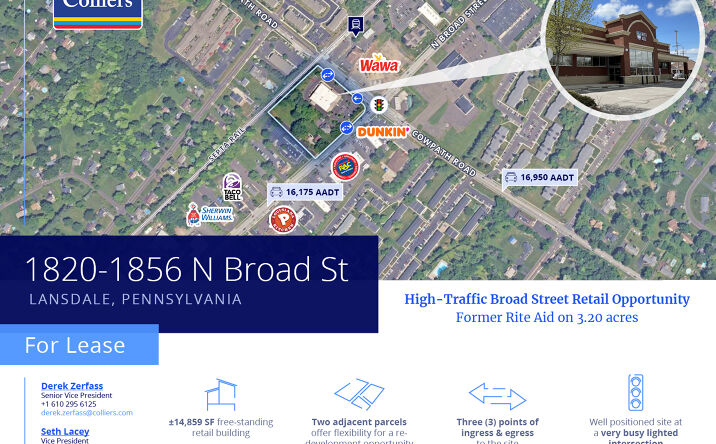 Pictures of Retail property located at 1820 N Broad St, Lansdale, PA 19446 for lease - image #1