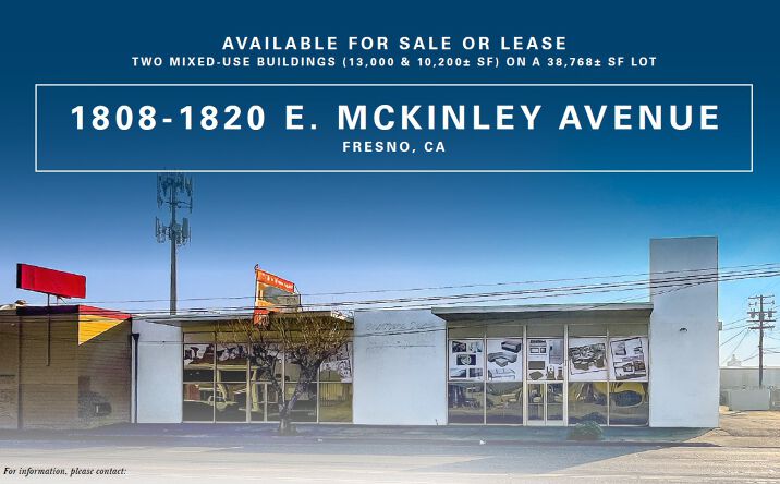 Pictures of Retail property located at 1808-1820 E McKinley Ave, Fresno, CA 93703 for lease - image #1