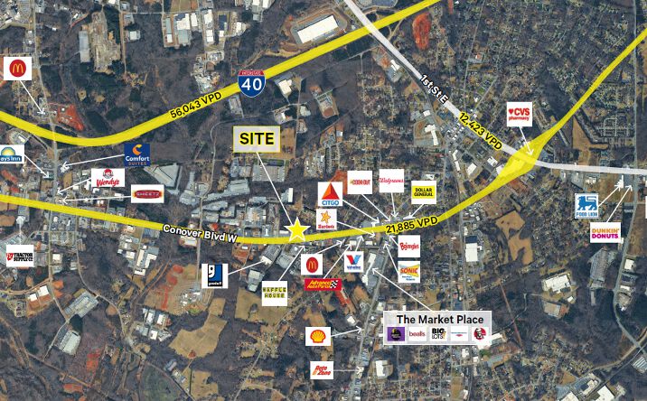 Pictures of Retail property located at 814 Conover Blvd W, Conover, NC 28613 for lease - image #1
