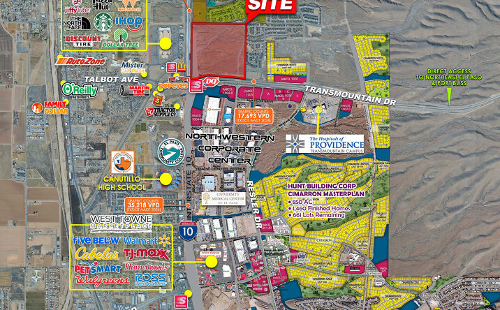 Pictures of Land property located at Nec I-10 & Transmountain Rd, El Paso, TX 79911 for lease - image #1