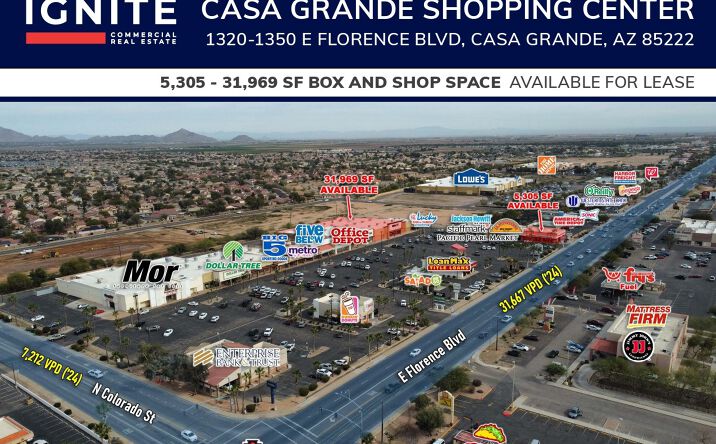 Pictures of Retail, Restaurant property located at 1320-1350 E Florence Blvd, Casa Grande, AZ 85122 for lease - image #1