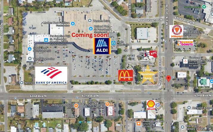 Pictures of Restaurant property located at 6200 Dr M.L.K. Jr St N, St. Petersburg, FL 33702 for lease - image #1