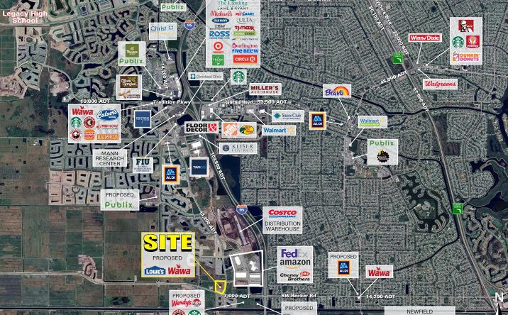 Pictures of Retail, Land property located at NWC of Becker Rd & SW Village Pkwy, Port St. Lucie, FL 34953 for lease - image #1