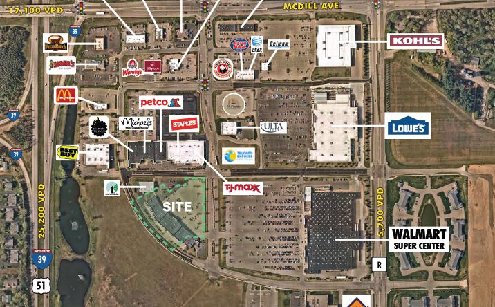 Pictures of Retail property located at 1200 Meridian Dr, Plover, WI 54467 for lease - image #1