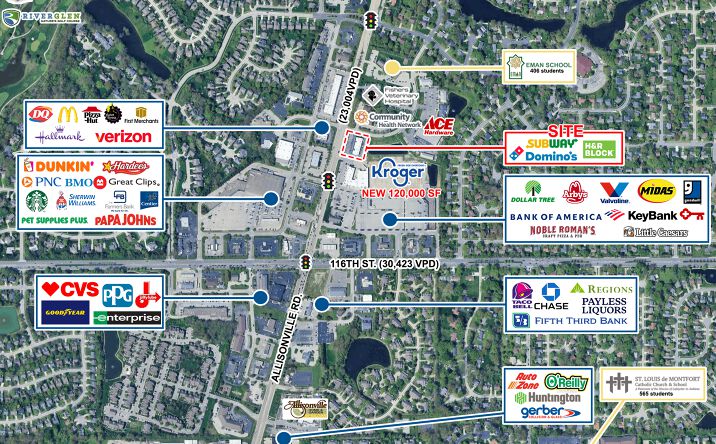Pictures of Retail, Restaurant property located at 11815 Allisonville Rd, Fishers, IN 46038 for lease - image #1