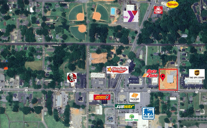 Pictures of Land property located at 623 E King St, Kings Mountain, NC 28086 for lease - image #1