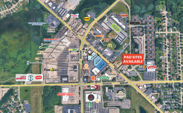 Pictures of Land, Retail property located at 1693 Plainfield Rd, Crest Hill, IL 60403 for lease - image #1