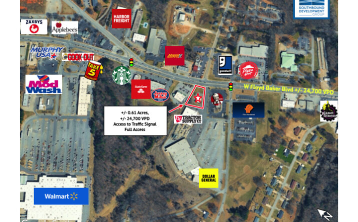 Pictures of Retail, Restaurant property located at 1363 W Floyd Baker Blvd, Gaffney, SC 29341 for lease - image #1