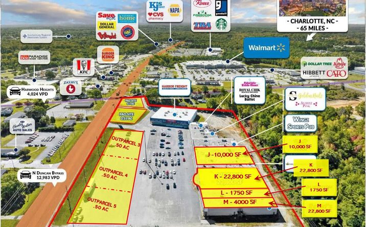 Pictures of Retail property located at 719 N Duncan Bypass, Union, SC 29036 for lease - image #1