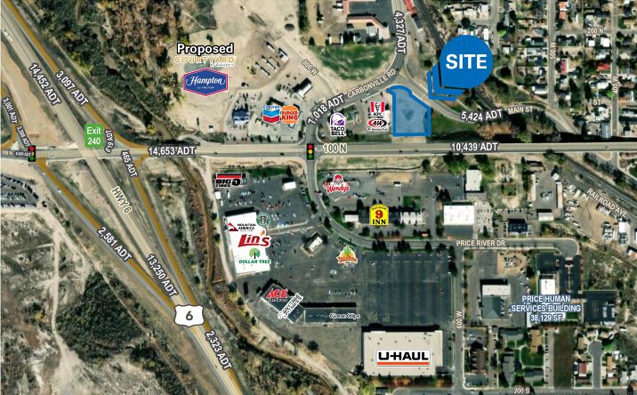 Pictures of Land property located at 100 North & Main Street, Price, UT 84501 for lease - image #1