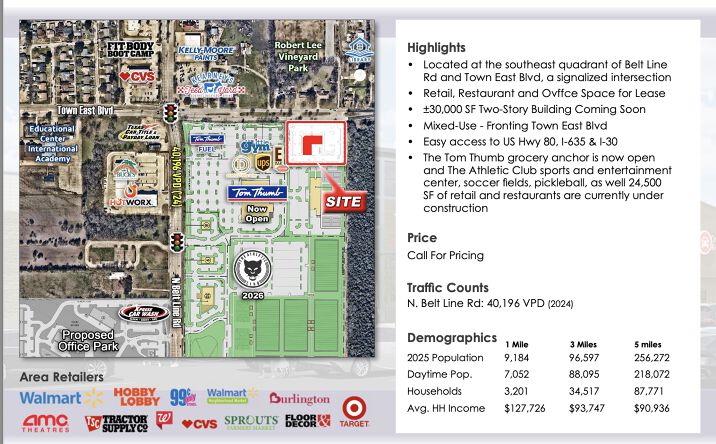 Pictures of Retail, Office, Restaurant property located at 220 East Town East Boulevard, Sunnyvale, TX 75182 for lease - image #1