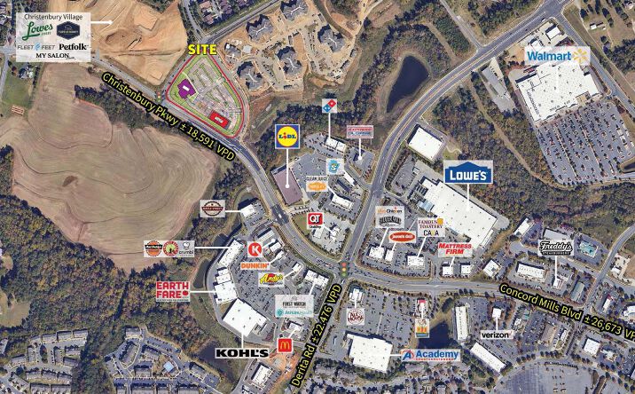 Pictures of Retail, Land, Restaurant property located at 9465 Camden Town Dr NW, Concord, NC 28027 for lease - image #1