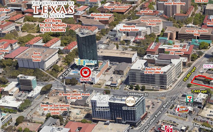 Pictures of Retail property located at 1811 Guadalupe St, Austin, TX 78701 for lease - image #1