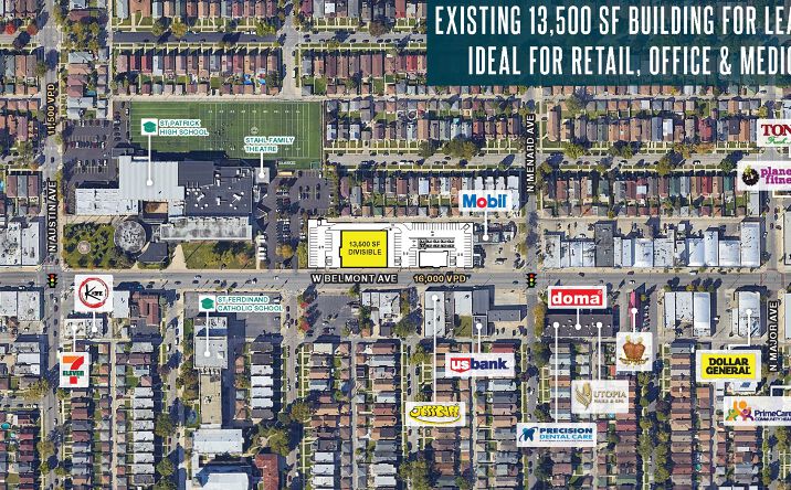 Pictures of Retail property located at 5850 W Belmont Ave, Chicago, IL 60634 for lease - image #1