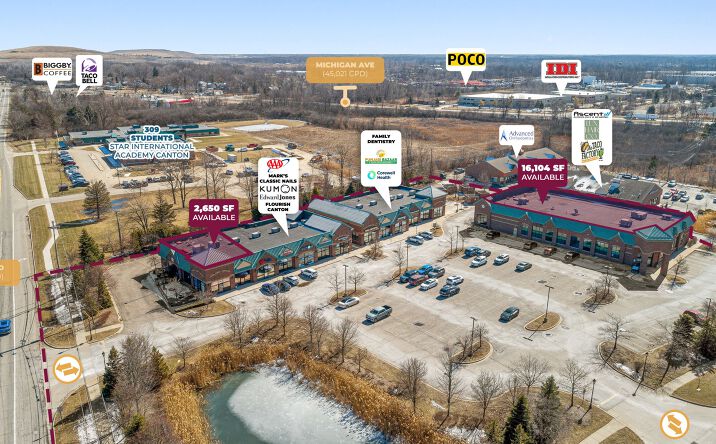 Pictures of Retail property located at 4011-4121 & 4081-4131 Canton Ctr Rd, Canton, MI 48188 for lease - image #1