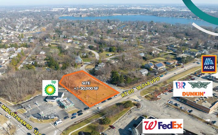 Pictures of Retail, Land property located at Route 60 & Midlothian Road,, Mundelein, IL 60060 for lease - image #1