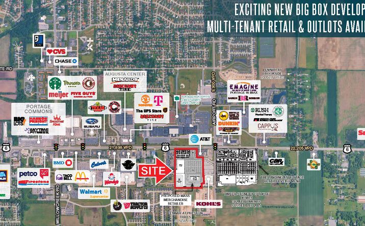 Pictures of Retail property located at SWC AIRPORT RD & US HWY 6 PORTAGE / IN, Portage, IN 46368 for lease - image #1
