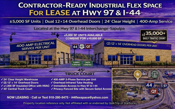 Pictures of Industrial, Office property located at 1216 N 10th St, Sapulpa, OK 74066 for lease - image #1