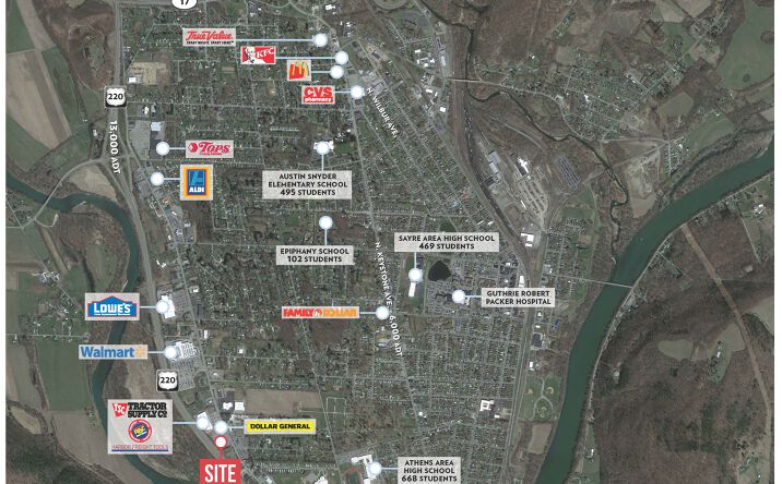 Pictures of Retail property located at 1677 Elmira St, Sayre, PA 18840 for lease - image #1