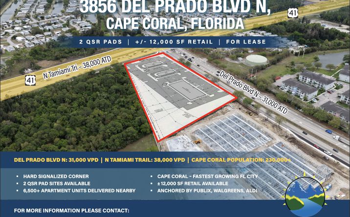 Pictures of Retail, Restaurant property located at 3856 Del Prado Blvd N, Cape Coral, FL 33909 for lease - image #1