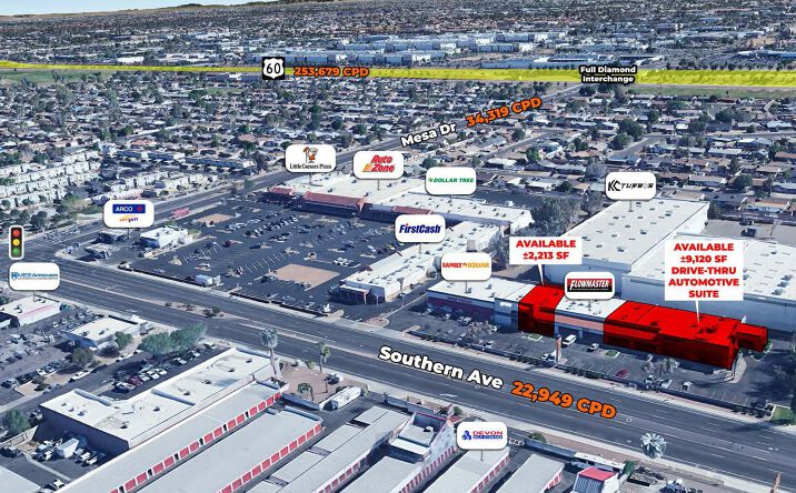 Pictures of Retail property located at West-Southwest Corner of Southern Ave and Mesa Dr, Mesa, AZ 85210 for lease - image #1