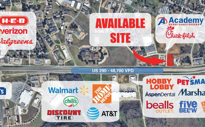 Pictures of Land property located at US Highway 290 and Ryan Stree, Brenham, TX 77833 for lease - image #1