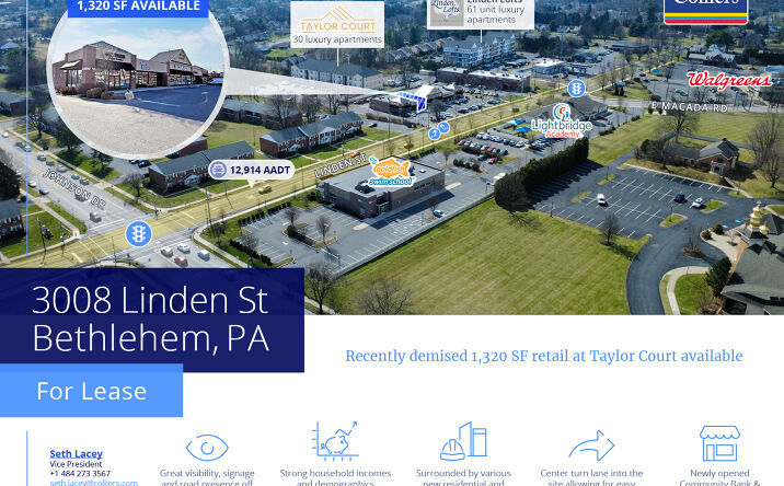 Pictures of Retail property located at 3008 Linden St, Bethlehem, PA 18017 for lease - image #1