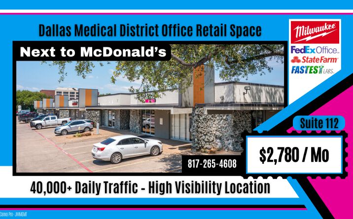 Pictures of Retail, Office property located at 1625 W Mockingbird Ln Suite 112, Dallas, TX 75235 for lease - image #1