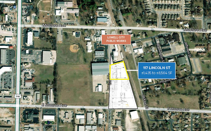 Pictures of Industrial property located at 117 Lincoln St, Lowell, AR 72745 for lease - image #1